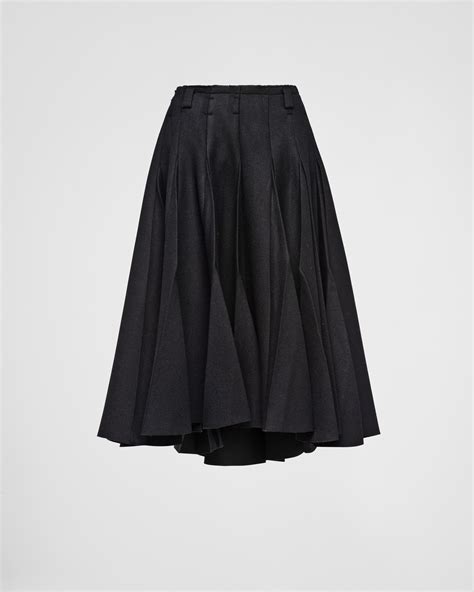 prada skirt black|prada black pleated skirt.